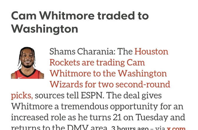 九游体育-NBA休斯敦火箭队宣布与球员续约合同的简单介绍